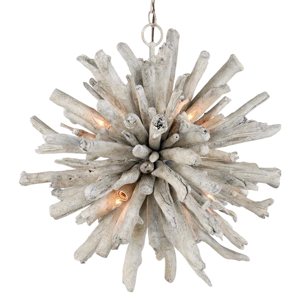 Currey & Company Kuka 25" Driftwood 6 Light Pendant