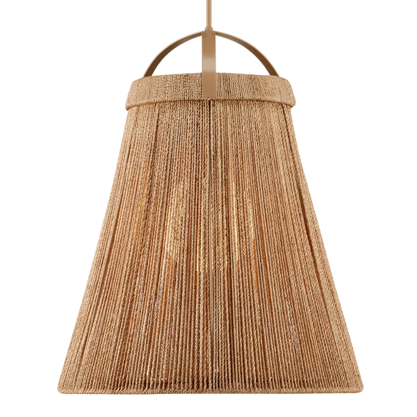 Currey & Company Parnell 27.75" Natural Rope 1 Light Pendant