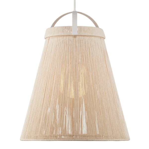 Currey & Company Parnell 27.75" White Twine 1 Light Pendant
