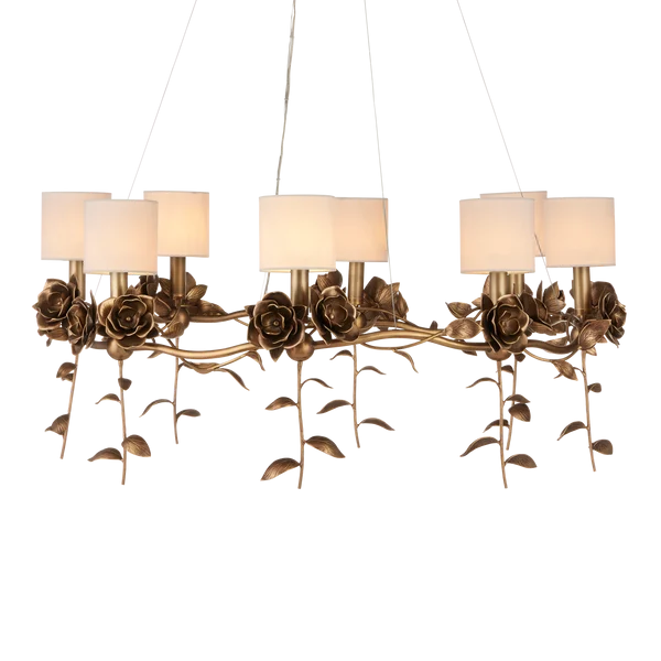 Currey & Company Rosabel 35" Brass 8 Light Chandelier