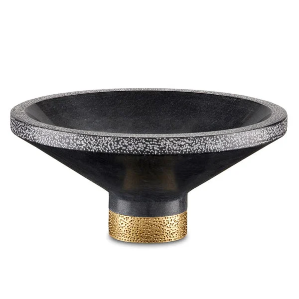 Currey And Company Vincent Black Marble Bowl