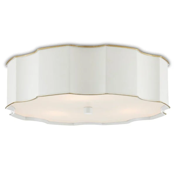 Currey And Company Wexford White Flush Mount