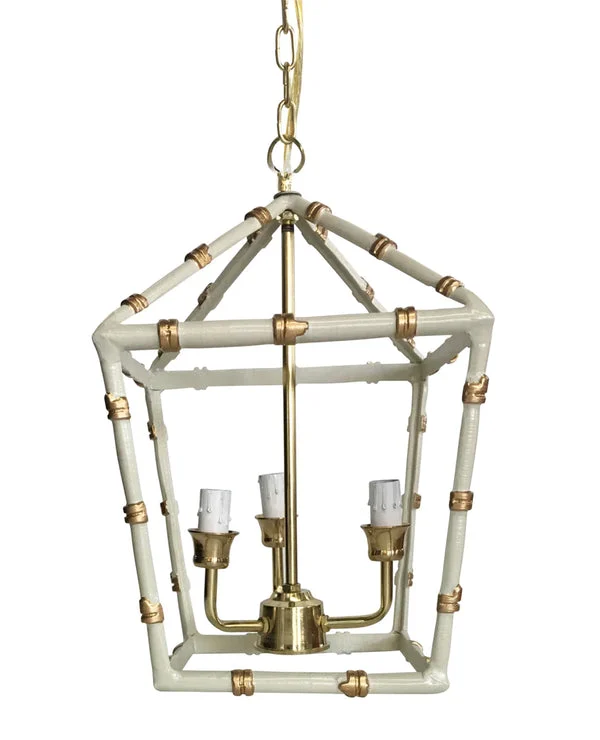 Dana Gibson Bamboo Gray Lantern Chandelier