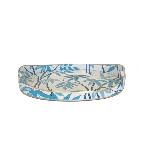 Dana Gibson Fontaine in Blue Oval Tray