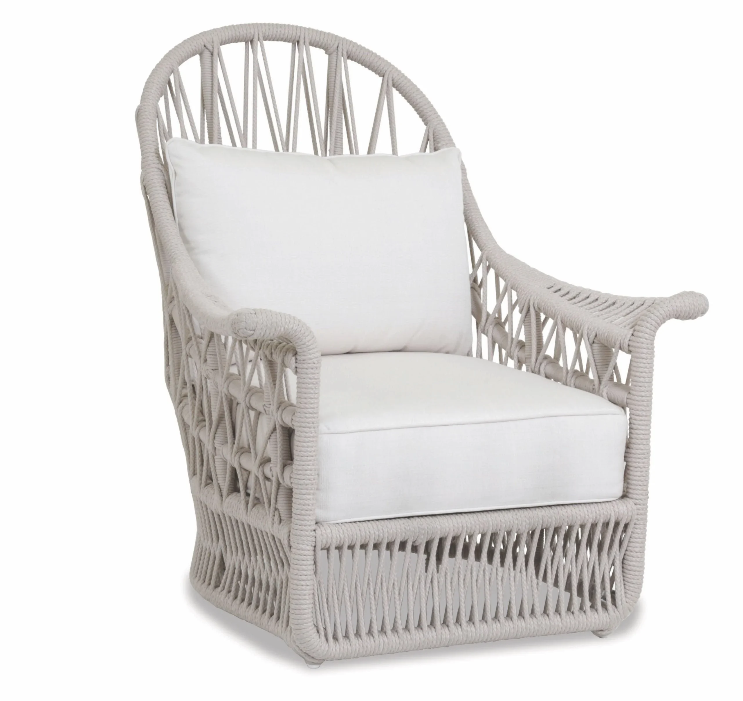 Dana Rope Wing Chair in Linen Canvas w/ Self Welt