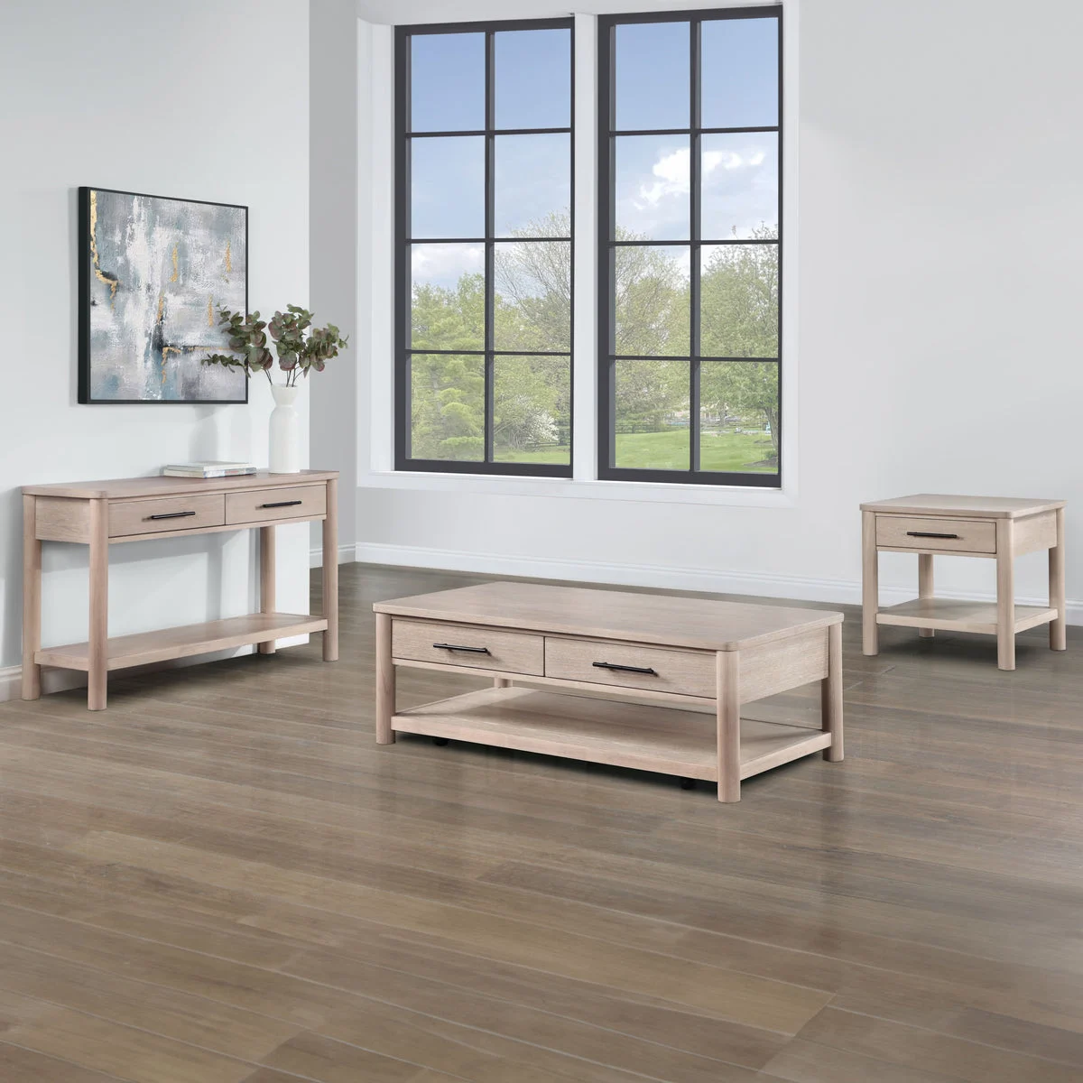 Gabby - 3 Piece Table Set 2 End Table - Light Brown
