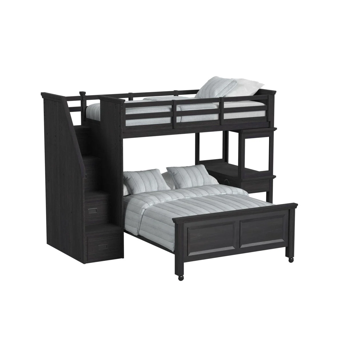 Hampton Kids Over Loft with Staircase and Desk with Speaker Bedroom Set