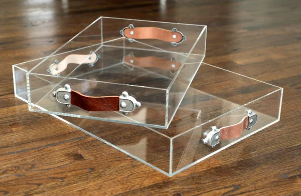 Jamie Dietrich Acrylic Tray with Leather Handles