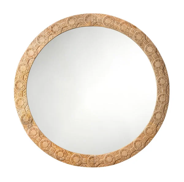 Jamie Young Relief Carved Round Mirror