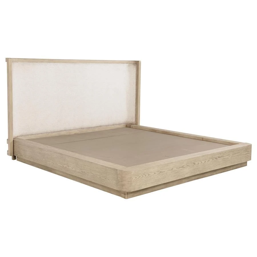Kailani - California King Wingback Bed - Beige Oak