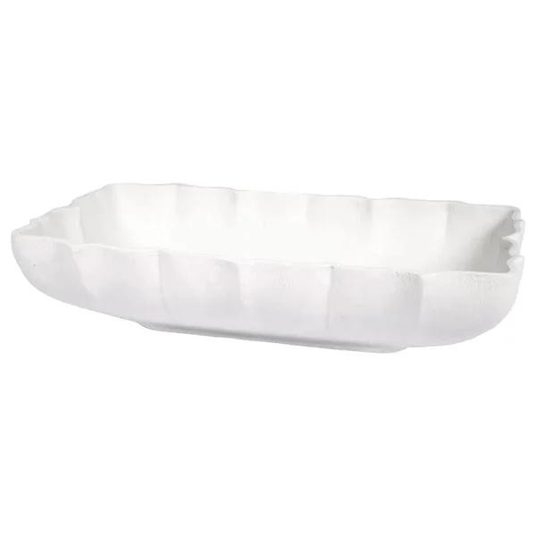 Kerr Rectangular White Gesso Decorative Bowl
