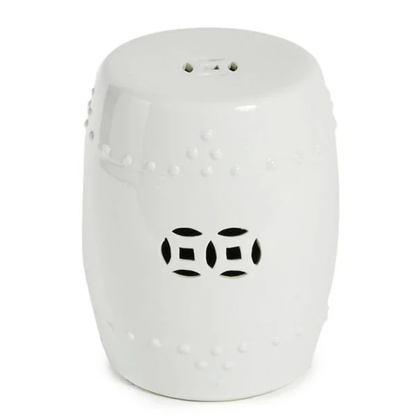 Legend of Asia White Porcelain Garden Stool