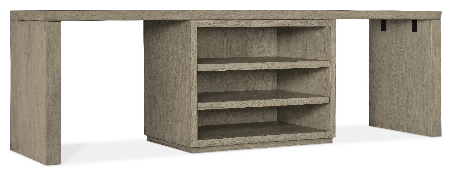 Linville Falls 96" Desk with Centered Open Desk Cabinet