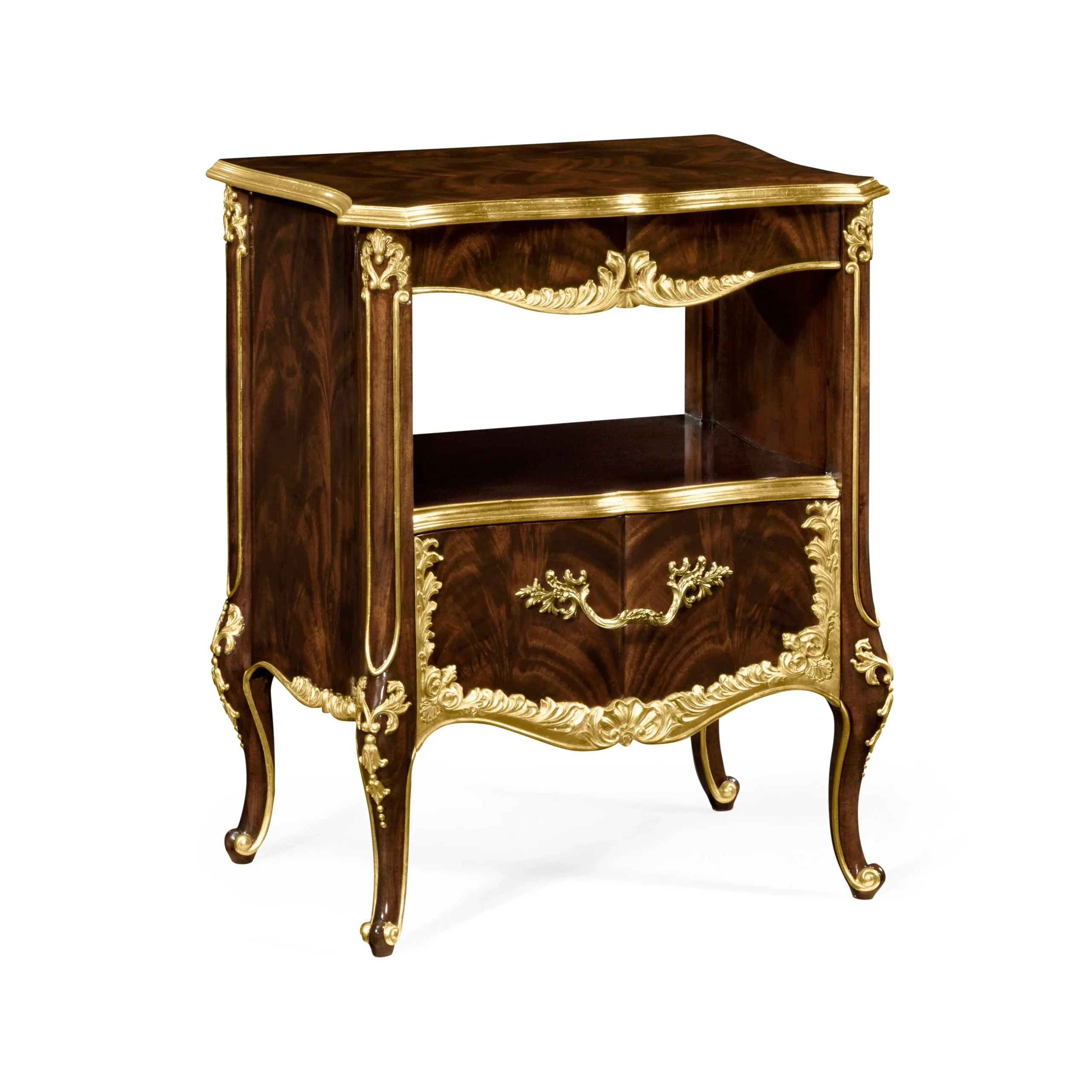 Mahogany & Gilded Nightstand