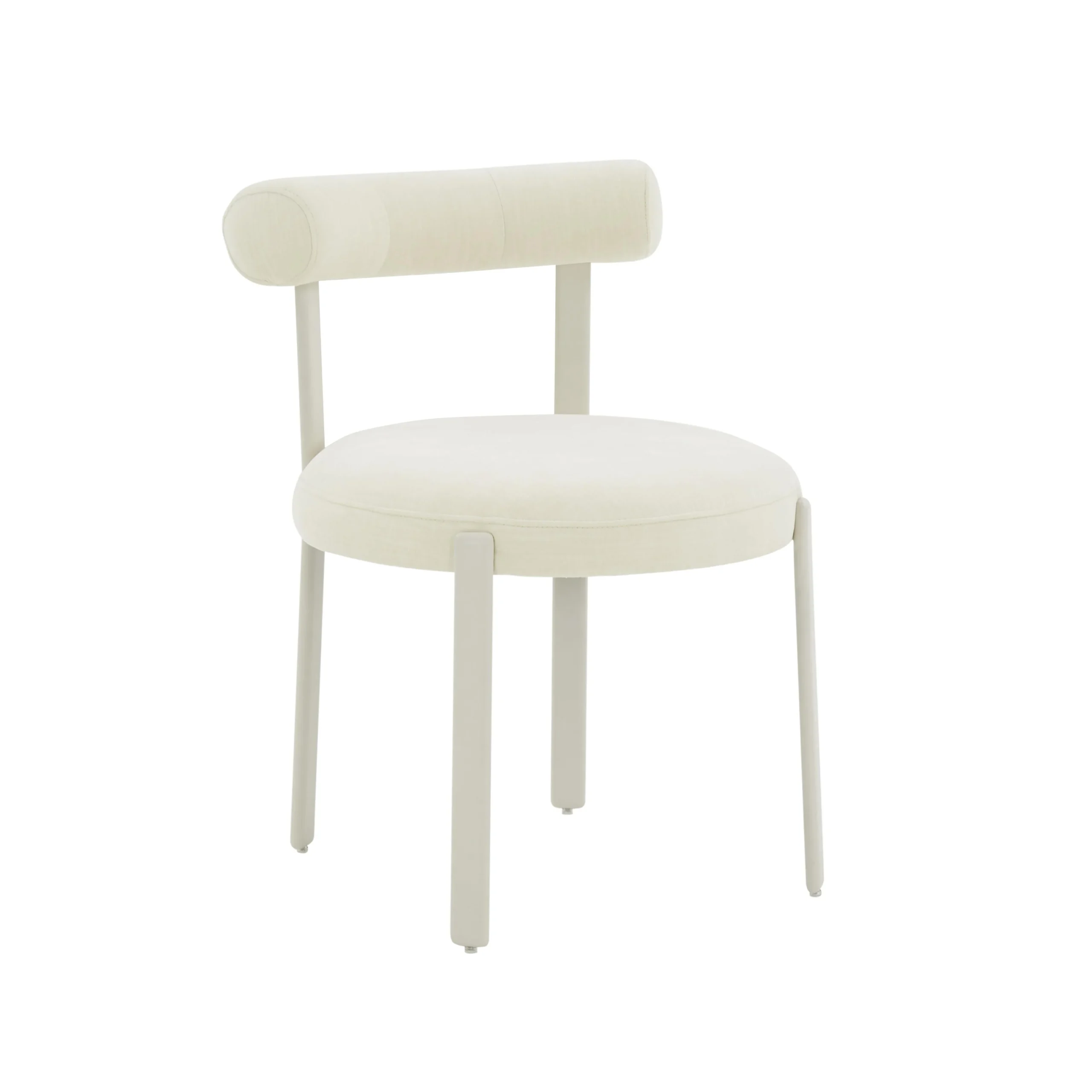 Margaret Cream Chenille Bolster Back Dining Chair