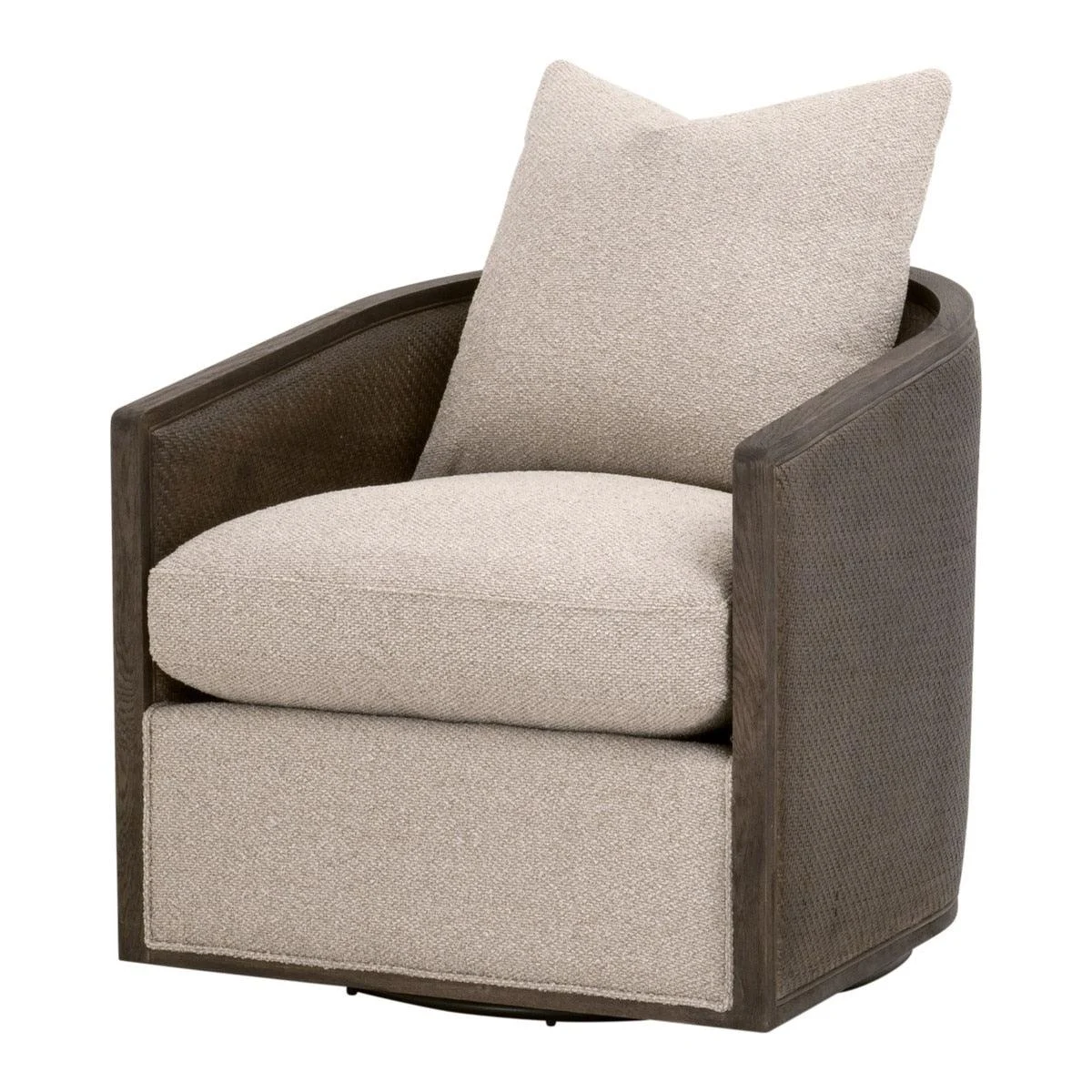 McGuire Swivel Club Chair - Matte Brown Oak