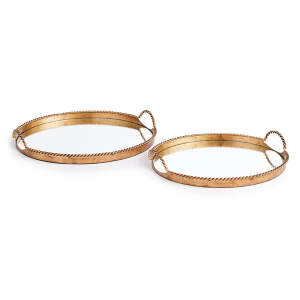 Napa Home And Garden Braiden Decorative Mirrored Trays, Set Of 2