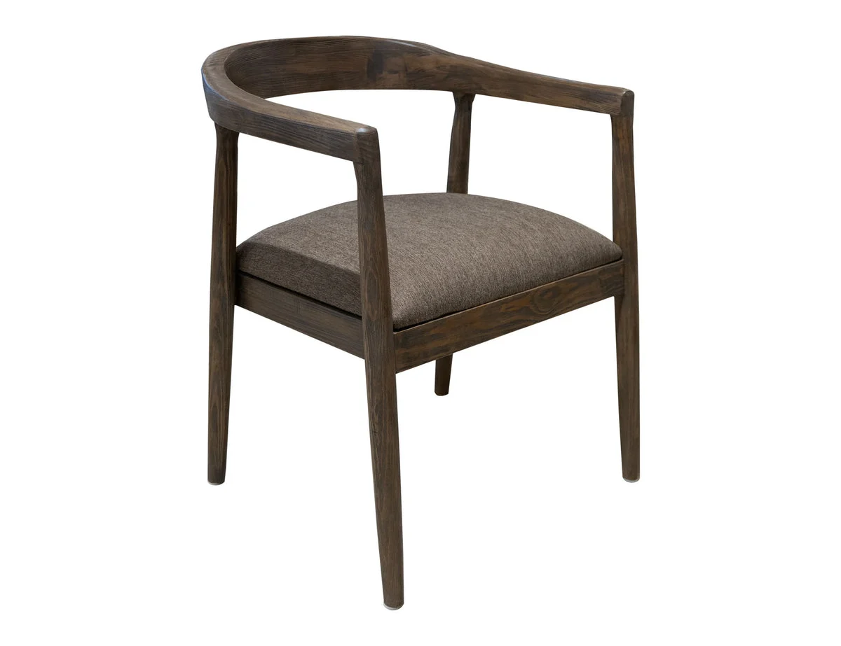 Natural Teca - Wooden Armchair - Quartersawn Oak / Marooned Brown