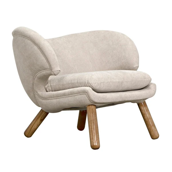 Noir Valerie Chair With Wheat Fabric