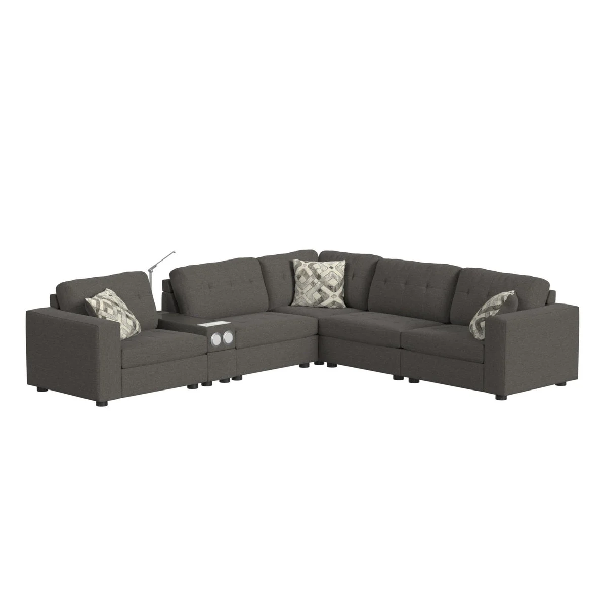 Options One LHF Chair in Palmer Plus Ash with 1 Pillow 20"ÔøΩ