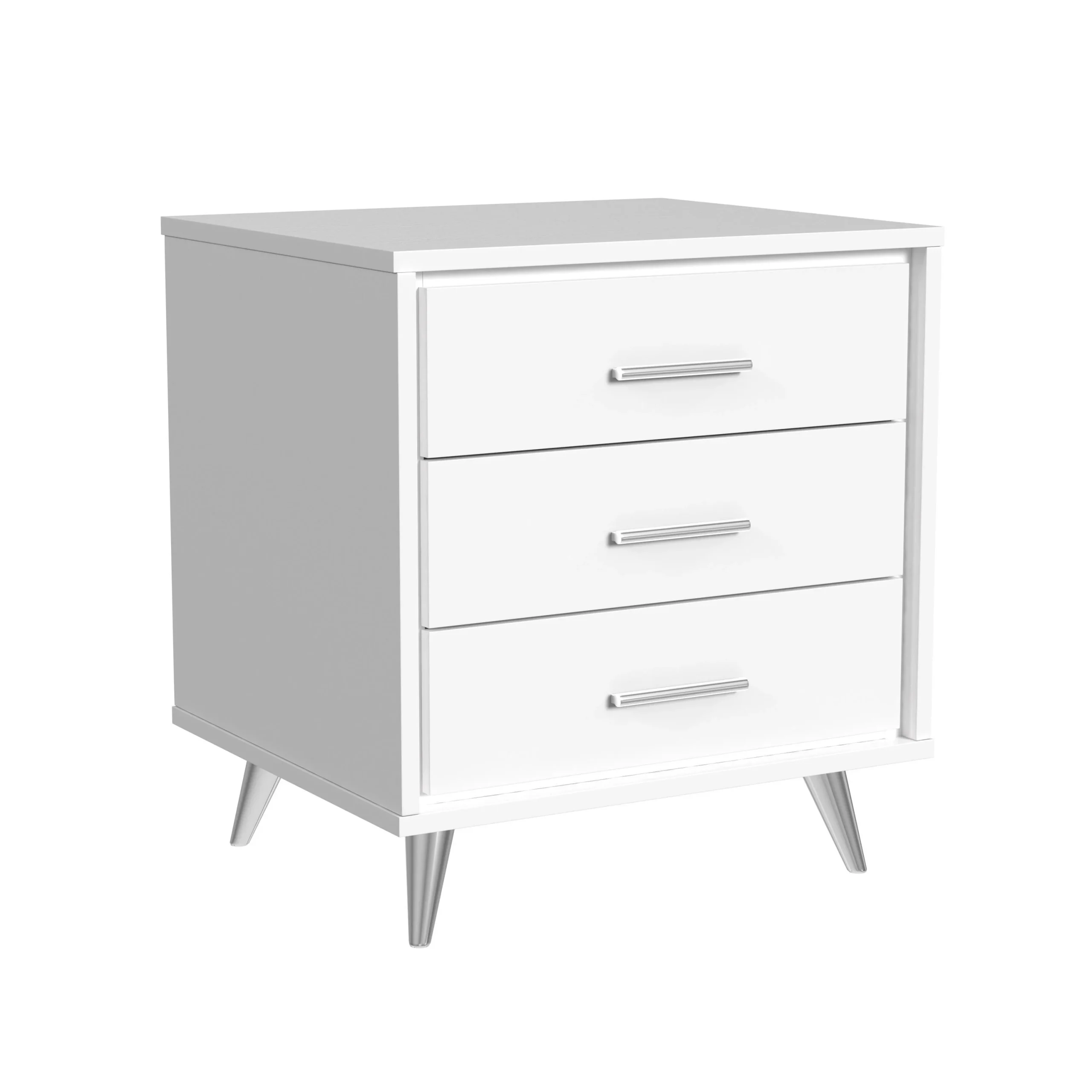 Oren Nightstand with Drawers - White