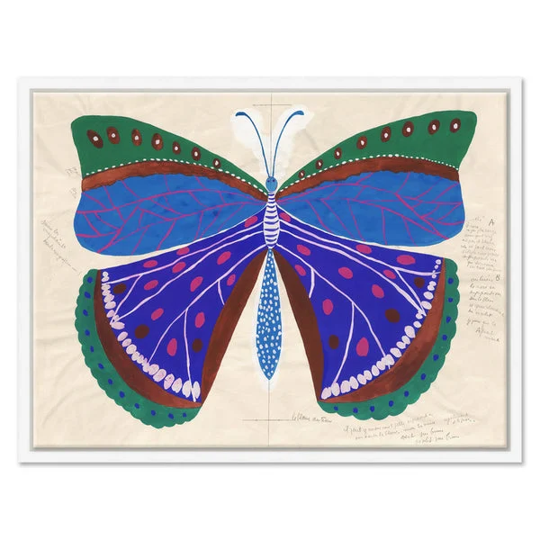 Paule Marrot Butterfly Pink and Blue Art