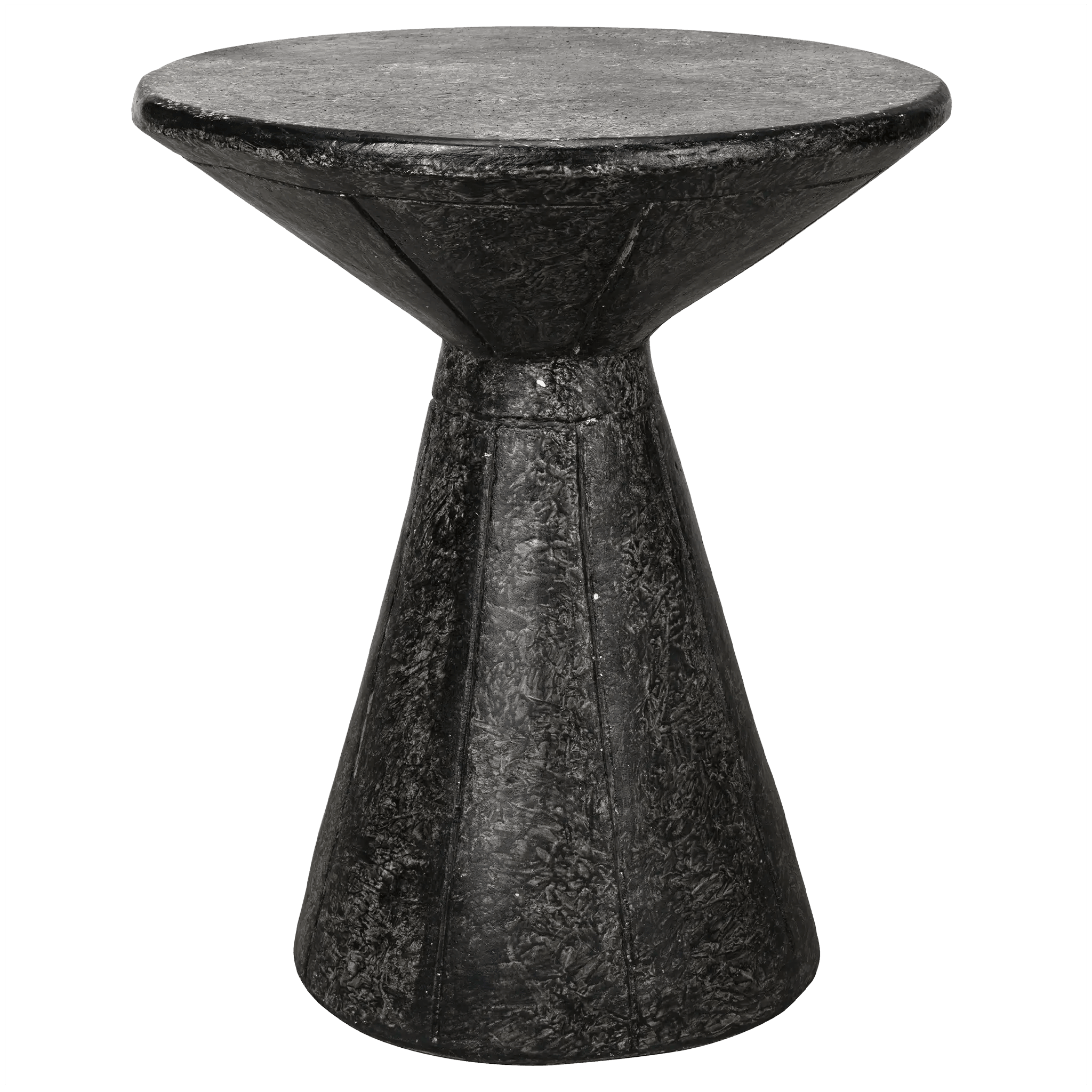Pedestal Side Table, Black Fiber Cement