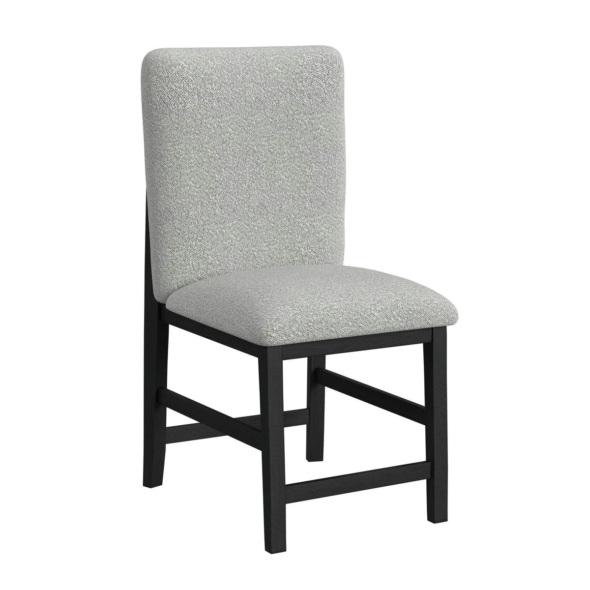 Portland Square Back Counter Stool with Grey Fabric in Black (2 Per Carton)