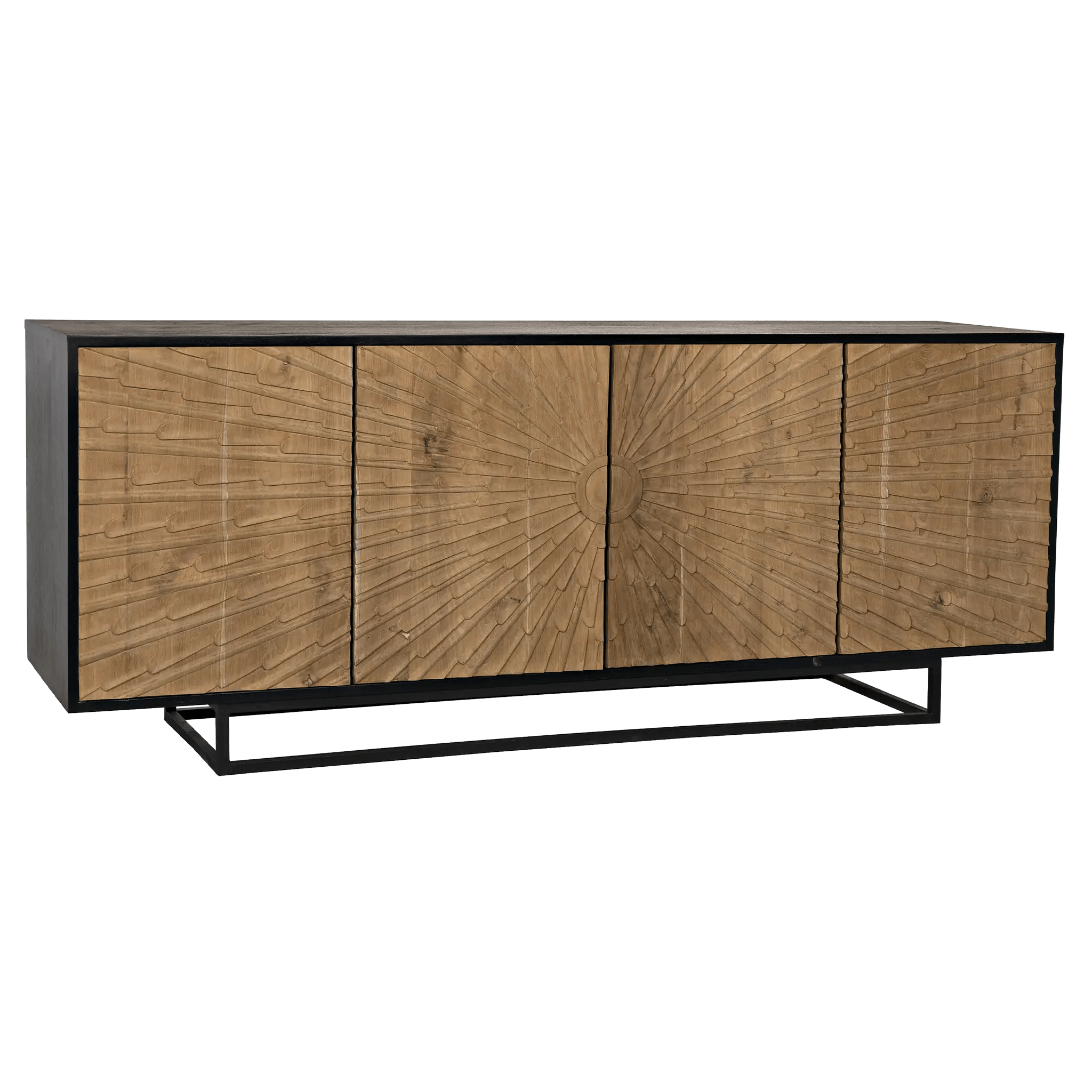 Ra Sideboard, Hand Rubbed Black with Teak