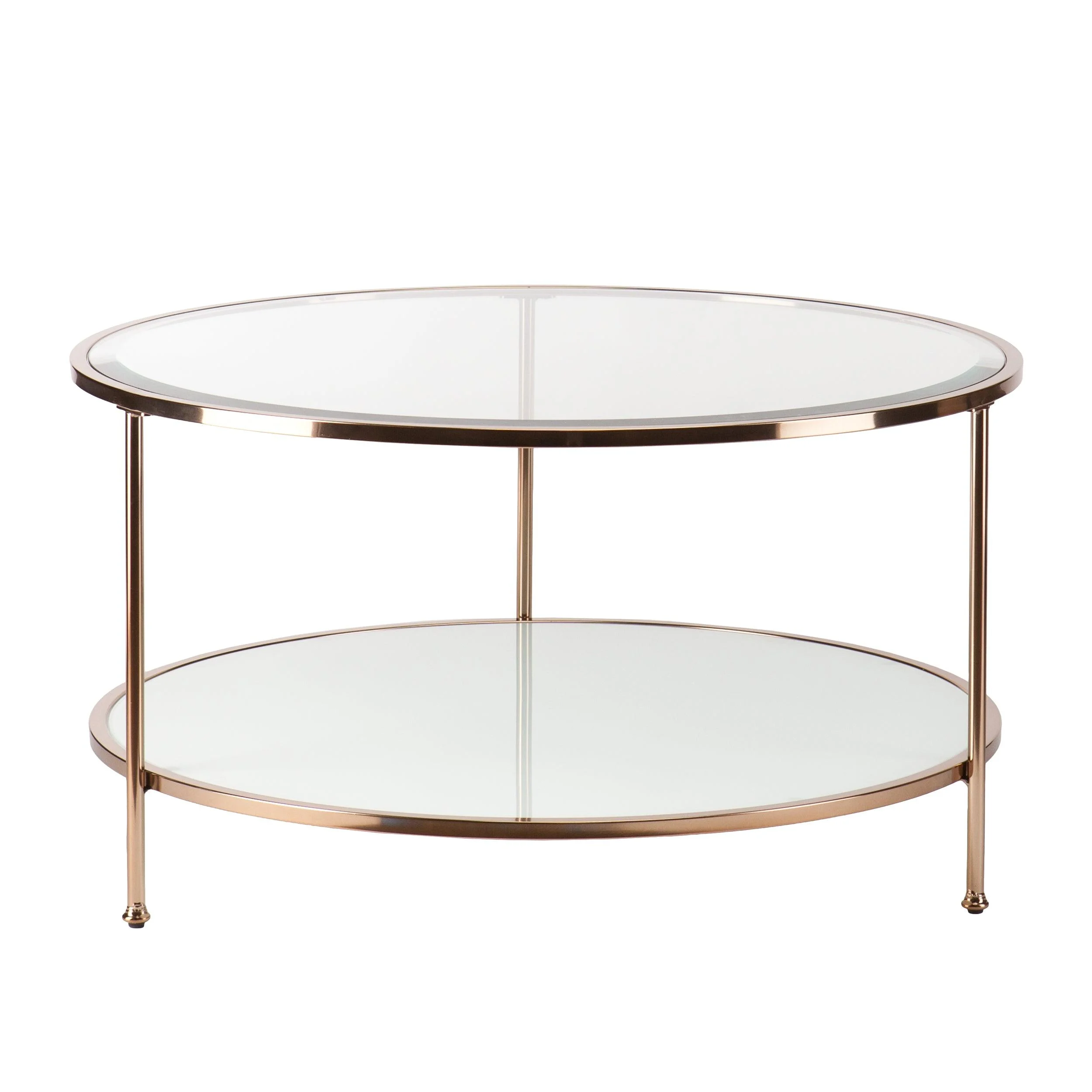 Risa Round Coffee Table w/ Storage - Gold