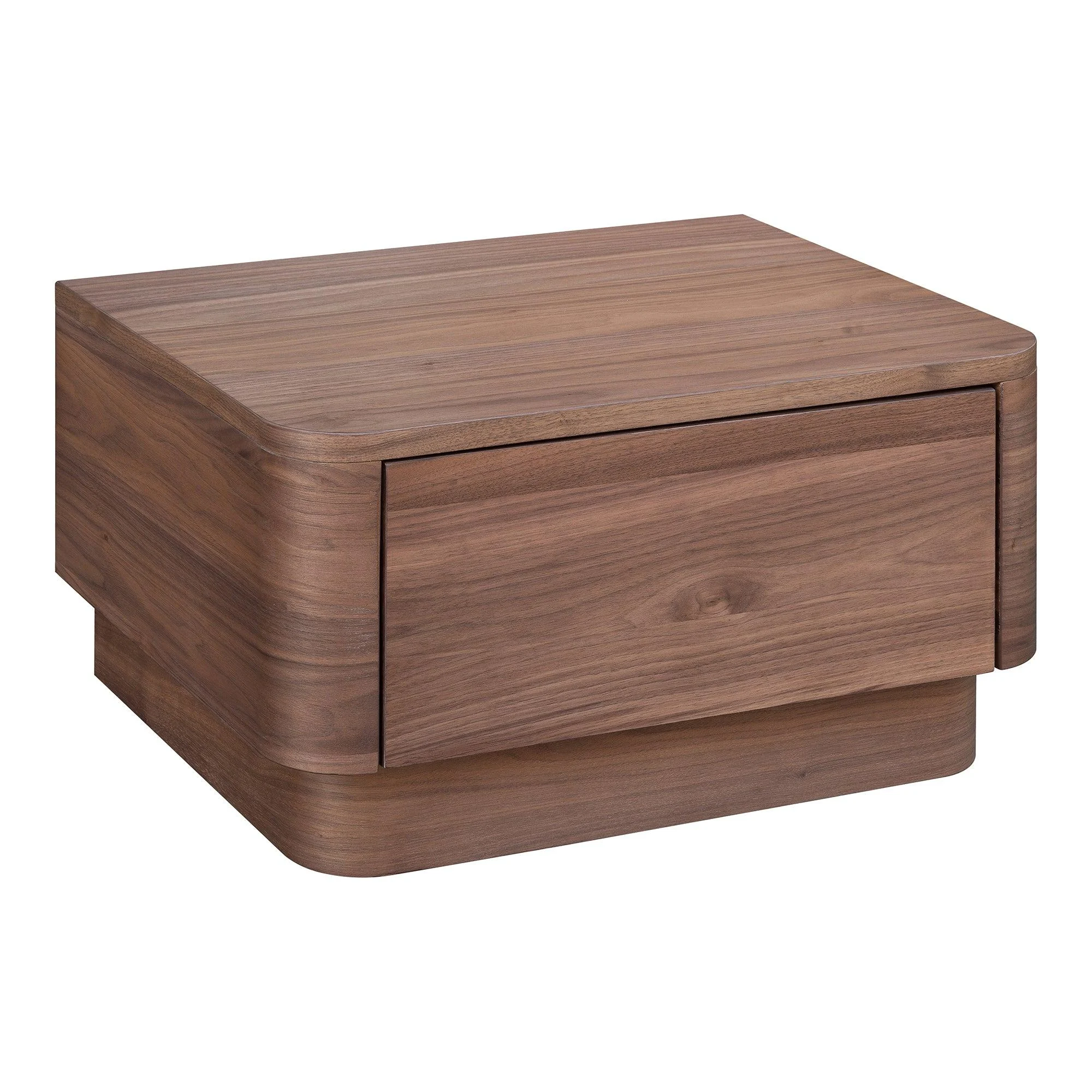 Round Off Nightstand Walnut