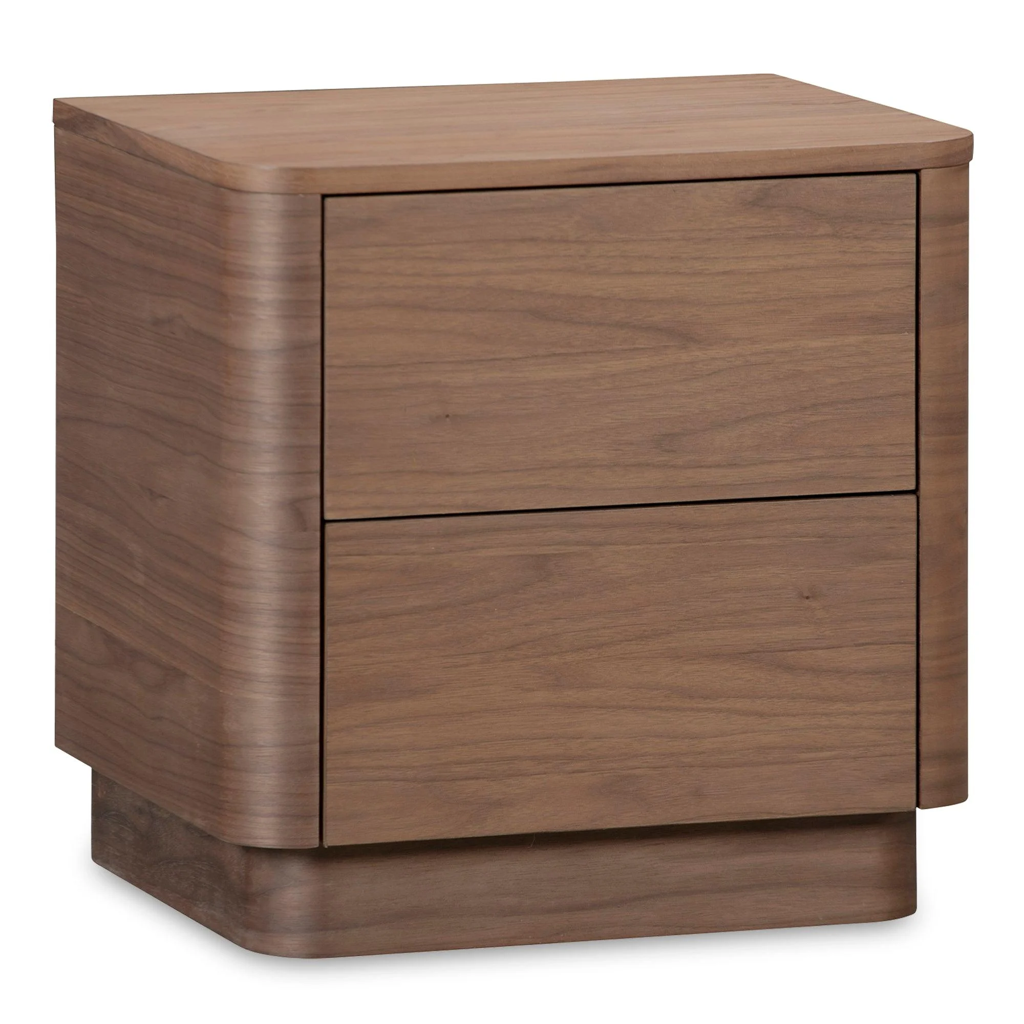 Round Off Tall Nightstand Walnut