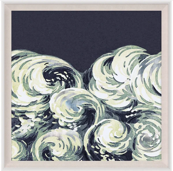 Silver Leaf Wave Square Art by Natural Curiosities