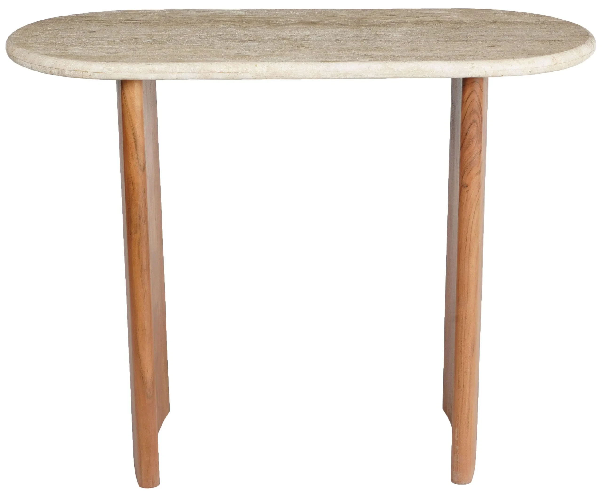 Trinsly Travertine Top Console Table