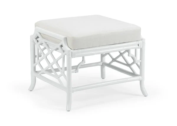 Wildwood Wild Palm Ottoman White