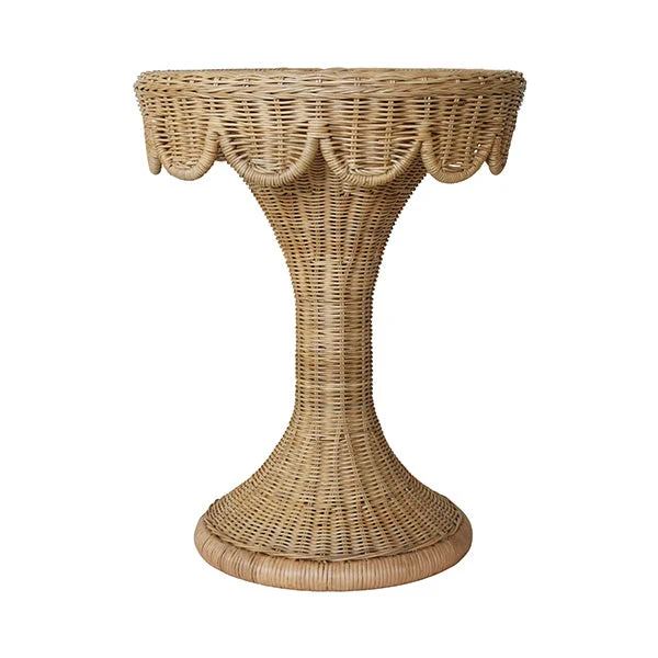 Worlds Away Orla Rattan Side Table