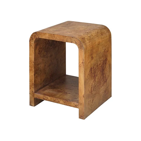 Worlds Away Putnam Burl Wood Waterfall Table