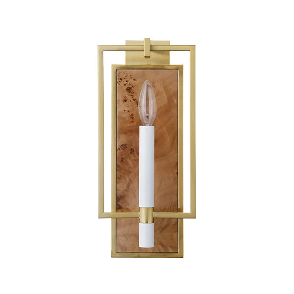 Worlds Away Taurus Burl Wood Sconce