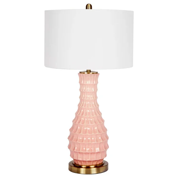 Zara Blush Pink Ceramic Lamp by Old World Designs