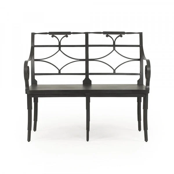 Zentique Ranier Metal Bench Antique Black